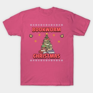 Bookworm Christmas Tree books T-Shirt